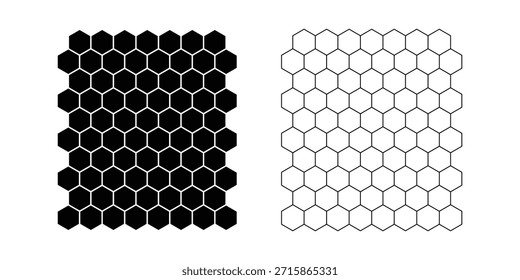 Conjunto de Vector de icono de panal. Signo de Vector del símbolo del panal aislado en el fondo blanco. Icono de línea de Honeycomb. Ilustración vectorial.