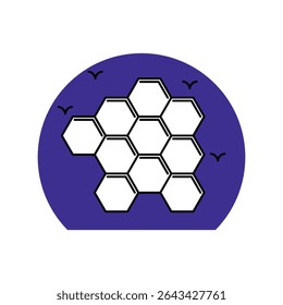 Wabensymbol mit weißem Hintergrund, Vektorgrafik
