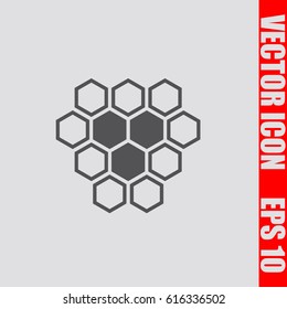 Honeycomb icon,sign,symbol isolated in flat style.Vector illustration.
