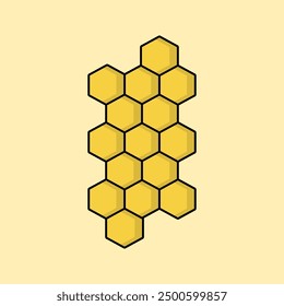 Honeycomb Illustration Isolated on Ivory White Background