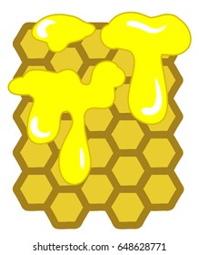 honeycomb illustration for print on the honey product