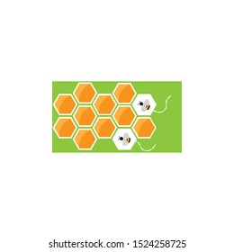 honeycomb  ilustration logo vector template