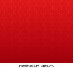 Honeycomb inspired abstract geometric background of hexagons and triangles in red