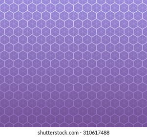 Honeycomb inspired abstract geometric background of hexagons and triangles in colors of lavender