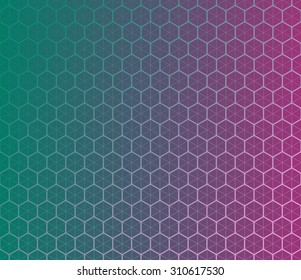 Honeycomb inspired abstract geometric background of hexagons and triangles in bold contrast colors