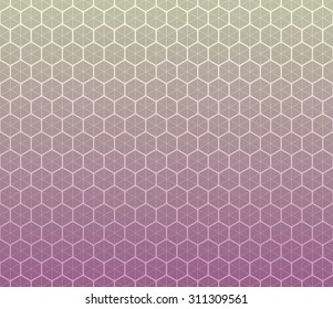 Honeycomb inspired abstract geometric background of hexagons and triangles in pastel colors