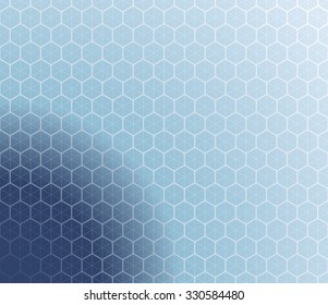 Honeycomb inspired Abstract geometric Background. Colorful Hexagons and triangles. Planet illusion. Vector illustration.