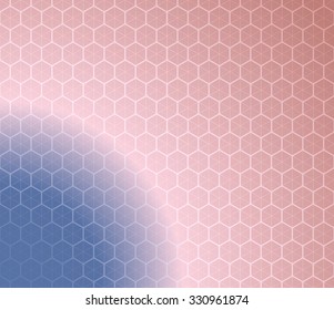 Honeycomb inspired Abstract geometric Background. Colorful Hexagons and triangles. Planet illusion. Vector illustration.