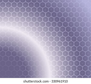 Honeycomb inspired Abstract geometric Background. Colorful Hexagons and triangles. Planet illusion. Vector illustration.