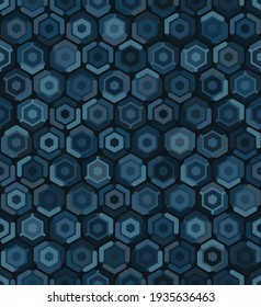Honeycomb inspired abstract geometric seamless pattern of hexagons