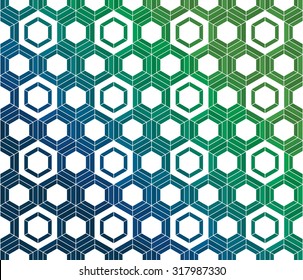 Honeycomb inspired abstract geometric vector background of colorful hexagons
