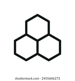 Honeycomb isolated icon, honeycombs vector symbol with editable stroke