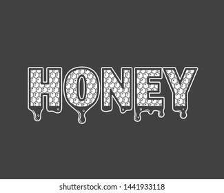 Honeycomb isolated on black background. Vector illustration