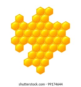 Honeycomb, isolated on the white