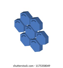 Honeycomb isometric left top view 3D icon