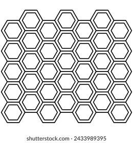 Honeycomb line art. Vector illustration with spring season theme and line art style.