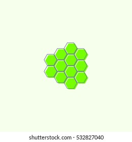 Honeycomb line and filled Icon, Vector