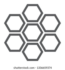 Honeycomb line icon, bee and honey, hexagon sign, vector graphics, a linear pattern on a white background, eps 10.