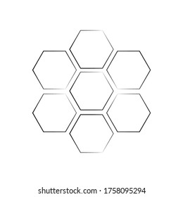 Honeycomb line icon vector illustration isolated on white. Logo bee symbol. Hexagonal geometric element design.