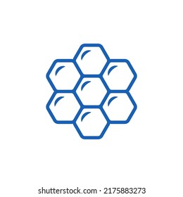 Honeycomb linear icon. Outline silhouette of honeycomb. Monochrome logo, vector design element