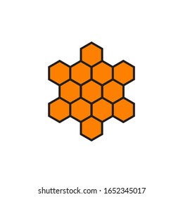 Plantilla de ilustración vectorial de icono de logotipo de Honeycomb