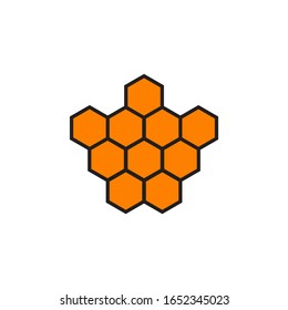 Plantilla de ilustración vectorial de icono de logotipo de Honeycomb