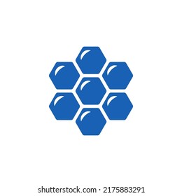 Honeycomb logo glyph icon. Silhouette of honeycomb. Vector design element. Monochrome symbols collection