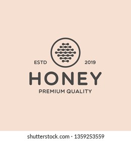 Honeycomb logo. Honey bee icon design. Flat vector illustration isolated on white background.