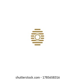 Honeycomb logo, leaf honey logo icon design concept illustration