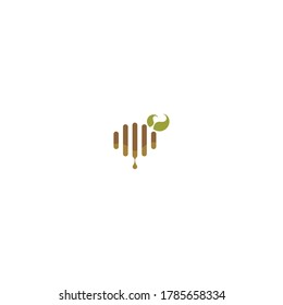 Honeycomb logo, leaf honey logo icon design concept illustration