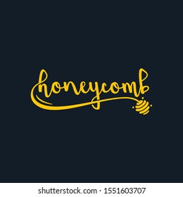 honeycomb logo typography flat yellow