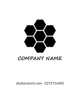 Honeycomb logo vector icon. Bees hive symbol. Vector illustration isolated on white background.