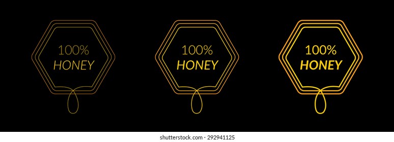 Honeycomb luxury line sticker, sign with different strokes