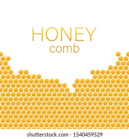 Honeycomb monochrome honey pattern on white background. Vector stock illustration.