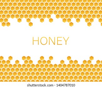 Honeycomb monochrome honey pattern. Vector stock illustration.