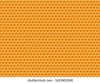 Honeycomb monochrome honey pattern. Vector stock illustration.