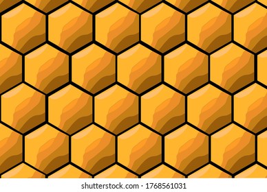 Honeycomb monochrome honey seamless pattern Vector cell mosaic background raster fun honey bee hive beehive orange yellow pattern ornament hexagon vintage hexagons geometric shapes