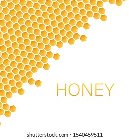 Honeycomb monochrome honey. Vector stock illustration.