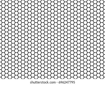 Honeycomb monochrome seamless pattern. Vector hexagon background