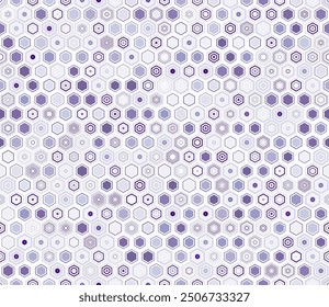 Honeycomb mosaic background. Geometric shapes of varied style and color. Hexagon geometric shapes. Tileable pattern. Seamless background. Symmetrical vector illustration.