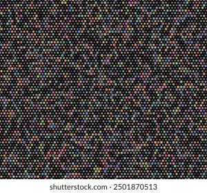 Honeycomb mosaic background. Multicolored geometric elements of varied size. Bold rounded hexagons mosaic pattern with inner solid cells. Small hexagon shapes. Tileable pattern.