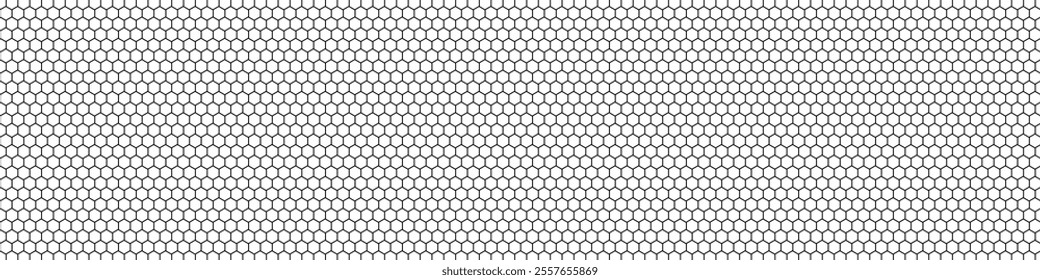 Honeycomb mosaic hexagons background. Black honeycomb on a white background. Plain hexagon grid with bold cells. Hexagon cells. EPS vector illustration