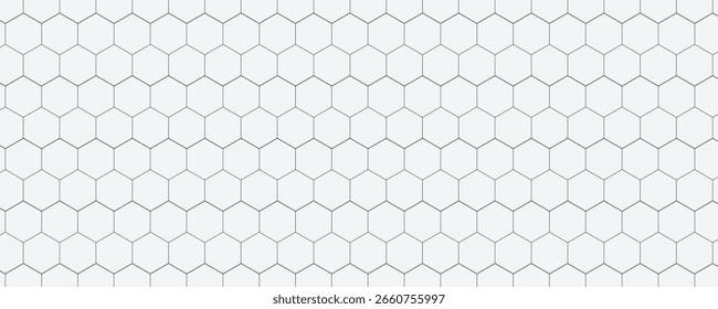 Fondo de hexágonos de mosaico de nido de abeja. Panal negro sobre un fondo blanco. Rejilla hexagonal lisa con celdas en negrita. Células hexagonales. ILUSTRACIÓN VECTORIAL EPS
