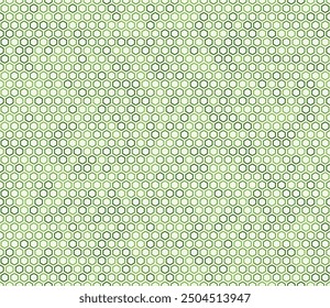 Fondo de hexágonos de mosaico de nido de abeja. Celdas hexagonales redondeadas en negrita con relleno. Tonos de color verde. Formas hexagonales regulares. Patrón sin fisuras. Ilustración vectorial basculante.