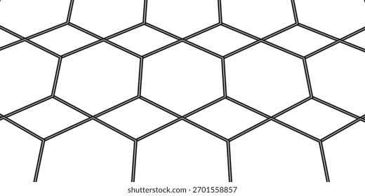 Honeycomb mosaic hexagons background. Plain hexagon grid with bold cells. Hexagon cells. Seamless tileable vector illustration