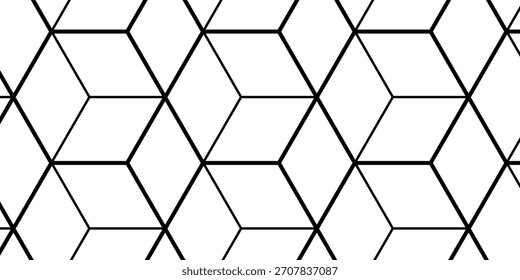 Fundo de hexágonos de mosaico em favos de mel. Grade de hexágono simples com células em negrito. Células hexágonas. Ilustração de vetor lado a lado contínua