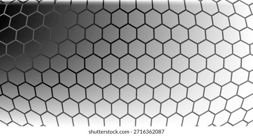 Honeycomb mosaic hexagons background. Plain hexagon grid with bold cells. Hexagon cells. Seamless tileable vector illustration