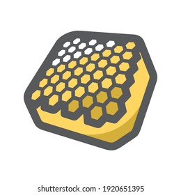 Honeycomb Natural Honey Vector icon Cartoon illustration