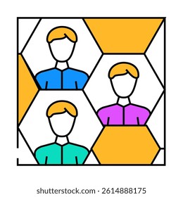 honeycomb networking line icon vector. honeycomb networking sign. isolated symbol illustration