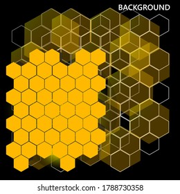 Honeycomb on the black background stock vector